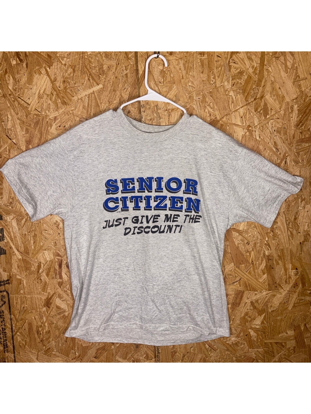 Hanes Mens Gray Senior Citizen Short Sleeve T Shirt